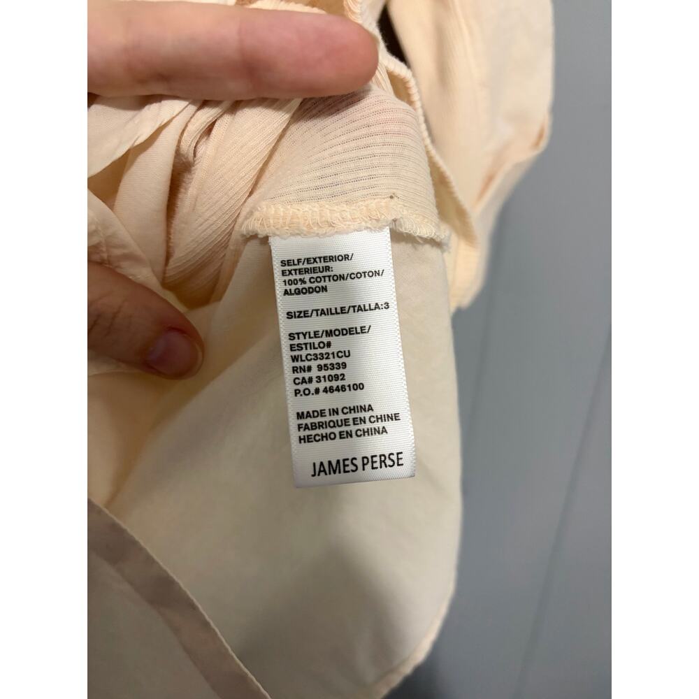 NEW Standard James Perse Peach Contrast Ribbed Surplus Button-down Shirt L - Picture 3 of 6